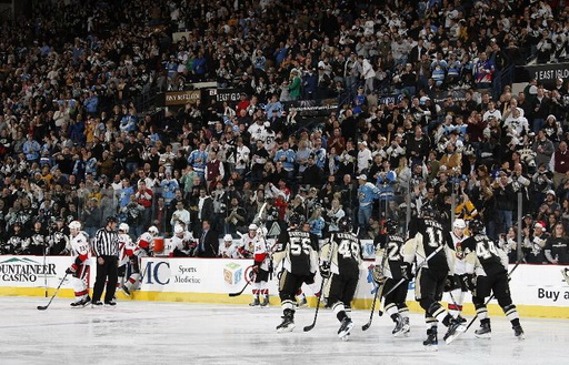 Sergei Gonchar, Tyler Kennedy, Matt Cooke, Jordan Staal, Brooks Orpik, Fans