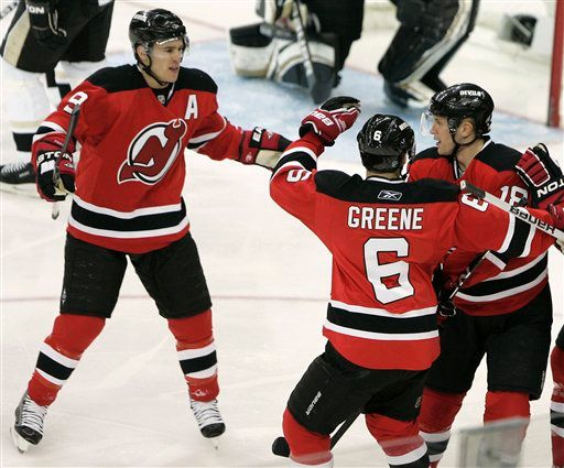 Nicklas Bergfors, Zach Parise, Andy Greene