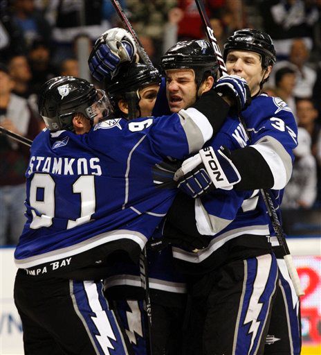 Zenon Konopka, Steven Stamkos, Steve Downie, Matt Smaby