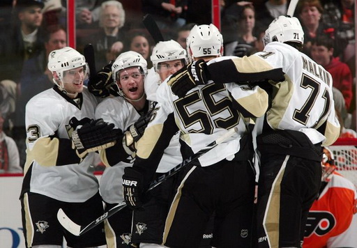 Alex Goligoski, Matt Cooke, Sidney Crosby, Sergei Gonchar, Evgeni Malkin