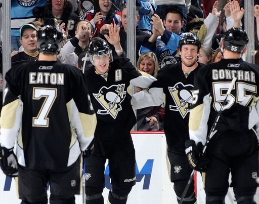 Marc Eaton, Evgeni Malkin, Jordan Staal, Sergei Gonchar