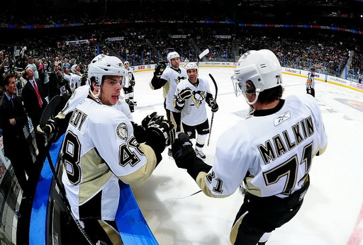 Evgeni Malkin, Tyler Kennedy, Maxime Talbot, Michael Rupp