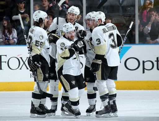 Kristopher Letang, Brett Sterling, Jordan Staal, Tyler Kennedy, Alex Goligoski