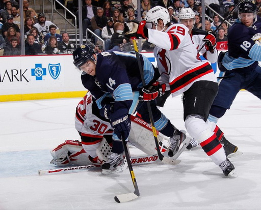 Martin Brodeur, Chris Kunitz, Mark Fayne