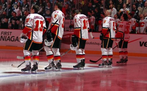 Mike Cammalleri, Ladislav Šmíd, Mikael Backlund, Mark Giordano