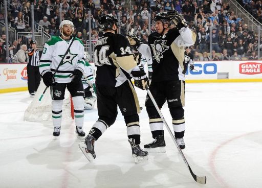 Alex Goligoski, Chris Kunitz, Sidney Crosby