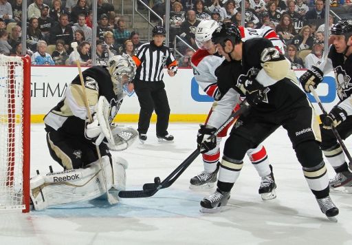 Marc-Andre Fleury, Riley Nash, Craig Adams